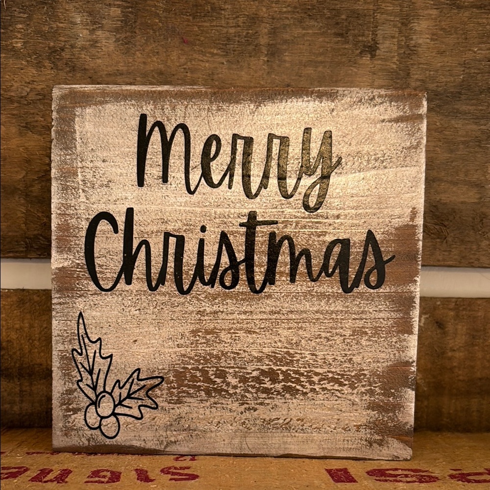 Rustic Merry Christmas Wooden Sign
